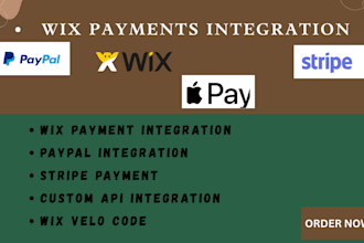 integrate sritpe ,paypal, wix payments integration to your wix website