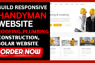 build roofing electrician construction hvac plumbing junk removal solar website