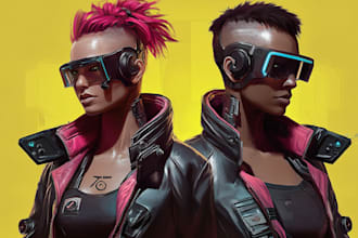 design stunning sci fi, cyberpunk, portrait art