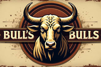 design awesome bull head logo with unlimited revisions