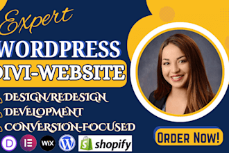design a unique divi wordpress website, design redesign website with divi theme