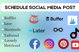schedule your social media posts using buffer, tailwind, hootsuite