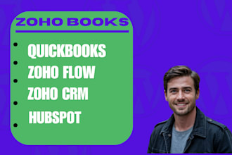 set up zoho crm data migration zoho flow quickbook zoho sites zoho books hubspot
