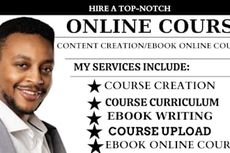 do ebook online course, online course content, course creation and ebook writer