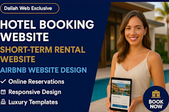 design hotel website short term rental booking website airbnb website