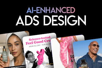 design facebook image ad creatives with ai or ugc models
