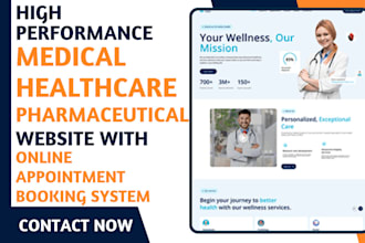 design a medical healthcare or pharmaceutical website with appointment booking