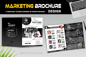 design custom marketing brochures, catalogs and flyers bi fold, tri fold