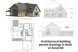 do architectural permit drawing set in autocad and revit