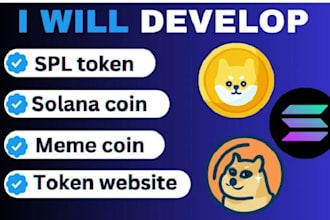 create solana meme coin, spl token, erc20 token, bep20 token with smart contract