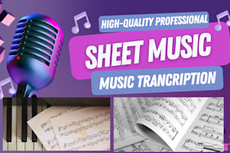 make accurate sheet music transcriptions  audio notation sheet music of any song