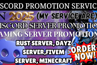 do discord promotion,rust server promotion, discord advertising, dayz server