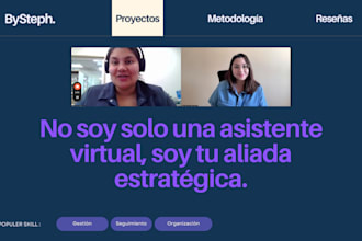 seré tu asistente virtual más confiable y organizada