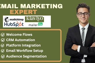 setup workflow automation integration in  mailchimp klaviyo mailerlite hubspot