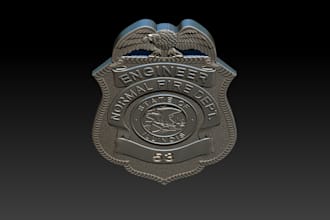 do 3d badge design 3d emblem 3d engraving cnc 3d engraving logo