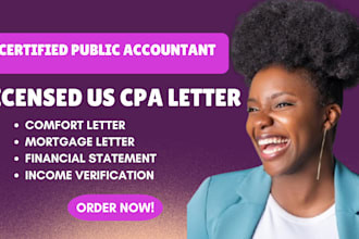 sign CPA comfort letter audit financial statement US CPA income verification