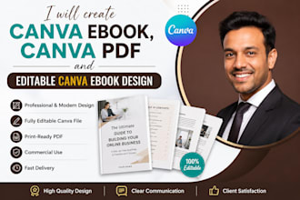 create canva ebook, canva pdf design and editable canva ebook design