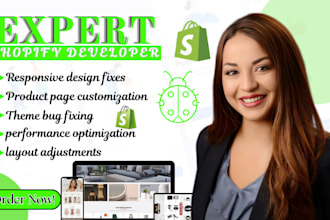 do shopify bug fix, shopify website development theme custom coding or bug fix