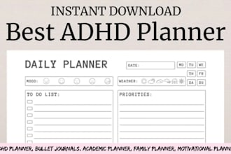 work from home planner family art smartsheet habit tracker wellness planner adhd