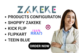 setup zakeke, customily, kickflip, shopify zakeke, teeinblue, 3d products