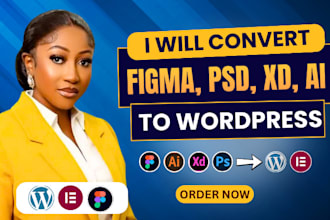 convert figma to wordpress website PSD to wordpress xd to wordpress elementor
