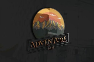 do vintage adventure mountain and outdoor logo design
