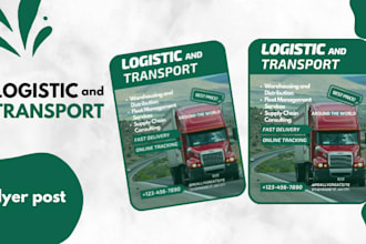 design logistics, trucking, freight dispatching flyer