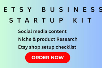 create a complete etsy business startup kit for new sellers to make massive sale