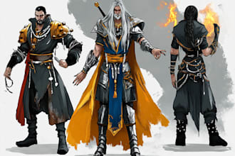 create character design illustration for dnd concept art