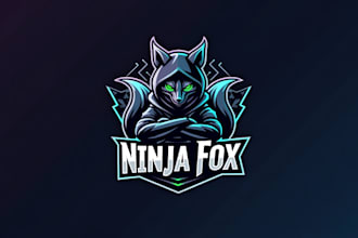 design outstanding ninja fox mascot logo with express delivery