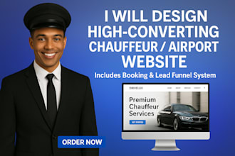design a taxi, private driver or airport chauffeur website with online booking