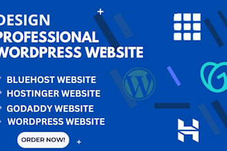 design wordpress website, bluehost, hostinger, godaddy
