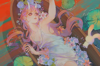 draw oc or fan art in japanese anime style