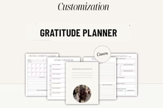 design etsy unique minimalistic daily planner gratitude journal habit tracker