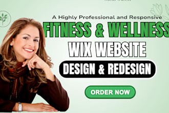 design and redesign a responsive fitness wellness website using wix