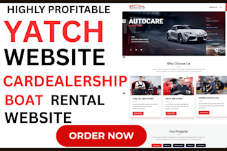 build yatch website rental boat website transport carrier freight website
