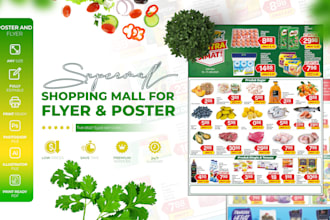 custom supermarket, grocery store flyers and leaflet design, product catalog
