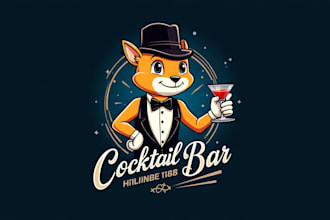 make an amazing cocktail beer party mascot logo with any file