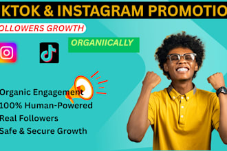 do instagram and tiktok marketing and manage, grow, and promote your page