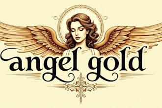 design amazing angel gold logo with express delivery