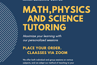 tutor physics math and chemistry via zoom
