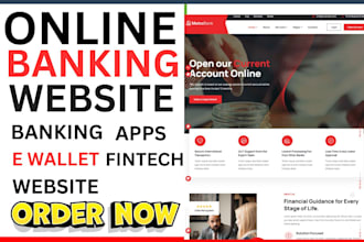 build online banking website e wallet fintech website, online banking apps