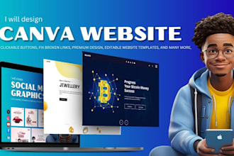 create stunning canva website design, canva landing page, canva business website