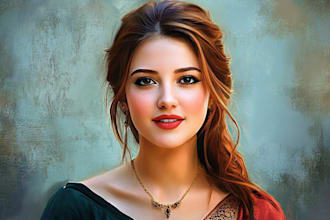 draw any photo as a realistic digital portrait oil painting