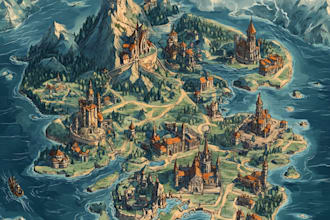 craft a hand drawn map of your fantasy world
