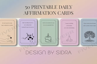 design custom printable affirmation cards