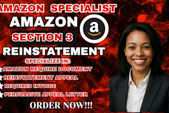 reinstate suspended amazon account due to section 3 violation