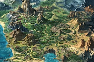 do create a beautiful fantasy map in 4k for you