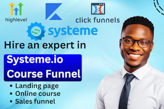 build sale funnel system io landing page systeme io online course automation