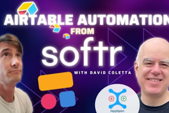 setup airtable database, airtable automation softr using make com slack zapier